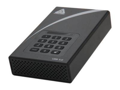 APRICORN Aegis Padlock DT 2TB USB 3.0 External Hard Drive 128-bit AES Encryption ADT-3PL128-2000