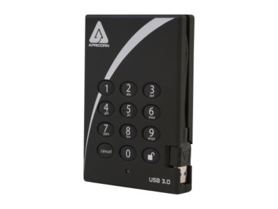 APRICORN Aegis Padlock 1TB USB 3.0 Black External Hard Drive with 128-bit AES Encryption A25-3PL128-1000