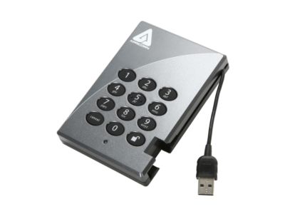 APRICORN Aegis Padlock 320GB USB 2.0 Secure 256-bit AES Hardware Encrypted Portable Hard Drive A25-PL256-320