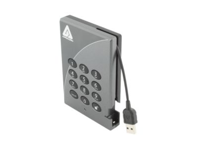 APRICORN Aegis Padlock 250GB USB 2.0 Secure 128-bit AES Hardware Encrypted Portable Hard Drive A25-PL128-250