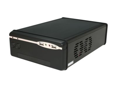 Athena Power CA-ITX608BK22 Black Aluminum a-BOX² Noir Mini-ITX Server Chassis with 220W Flex ATX Power Supply