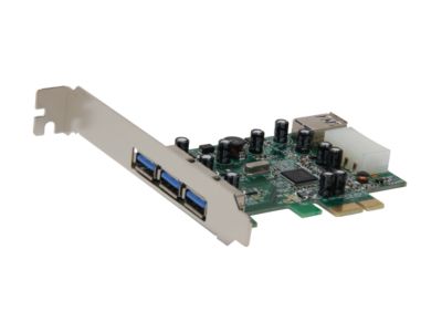 SYBA USB 3.0 PCI-Express Card with 3 External and 1 Internal Ports, VIA VL800 ChipsetModel SY-PEX20073