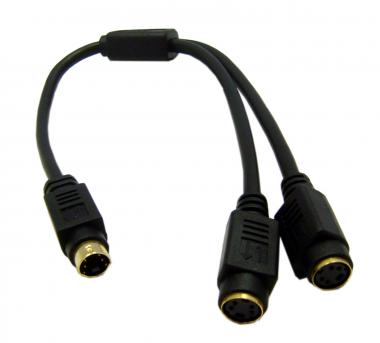 M / F S-Video Mujer a Mujer 2 Y Splitter Cable adaptador