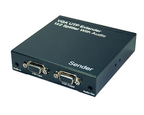 BYTECC VGASP102 UTP VGA Extender: 1 x 2 Splitter w / Audio