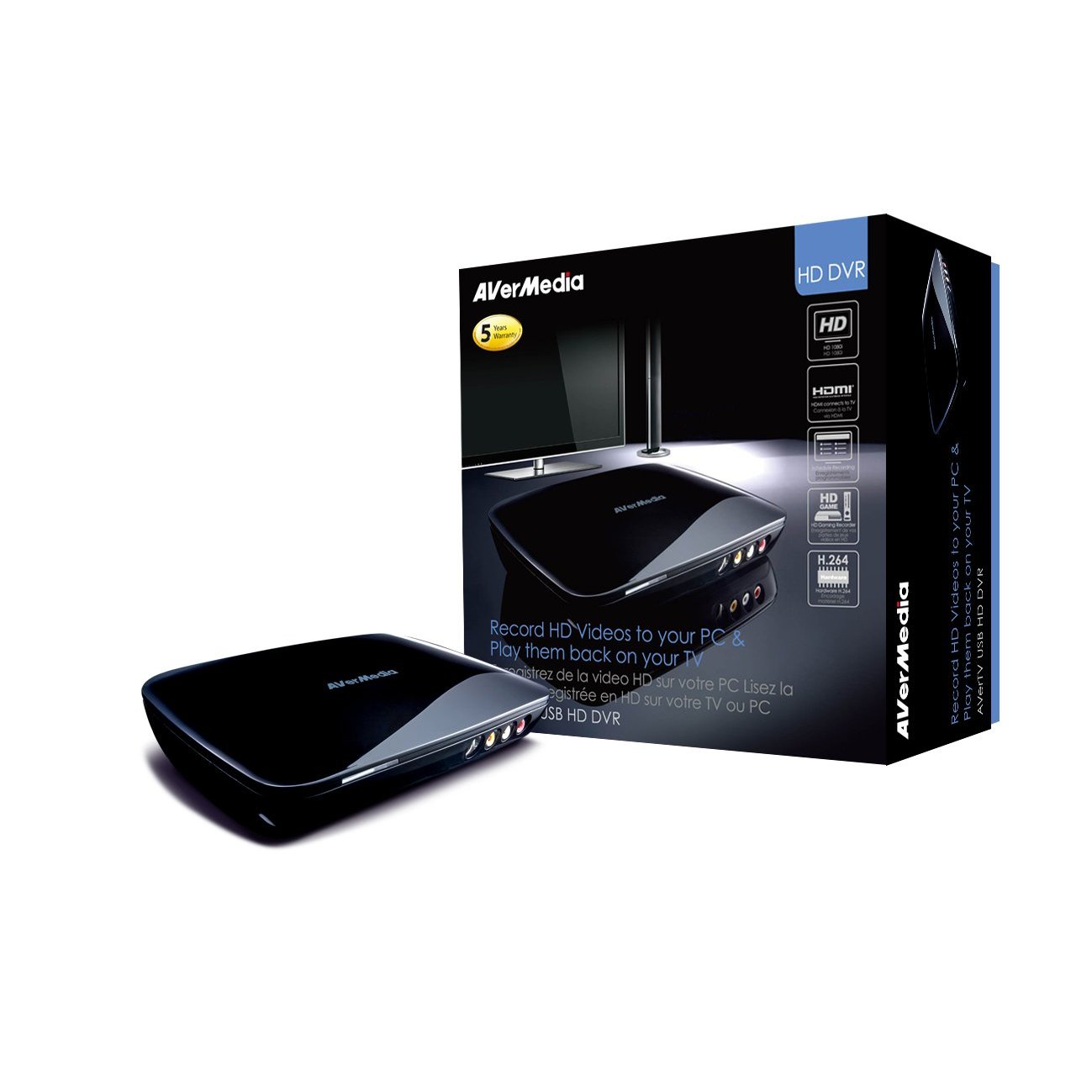 AVERMEDIA AVERTV HD USB DVR TV Tuners and Video Capture C874 Sleek Black