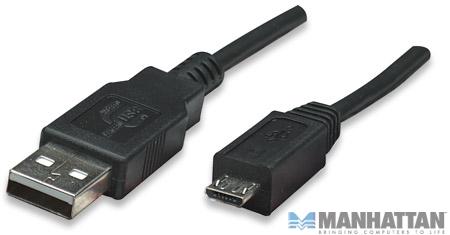 Cable USB V2.0 A-Micro B 1.8M Negro
