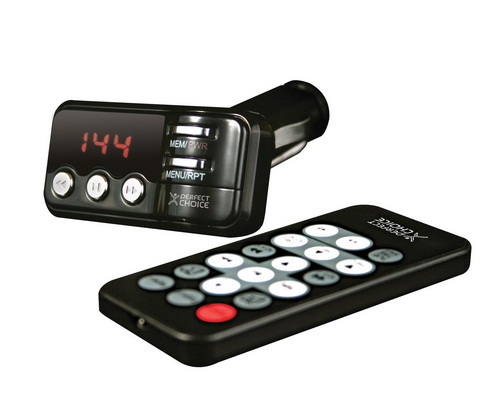 TRANSMISOR PERFECT CHOICE FM CON CONTROL REMOTO F-MUSIC