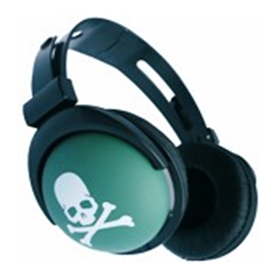 AUDIFONOS TYPE CLOSED COLOR VERDE CON CALAVERA