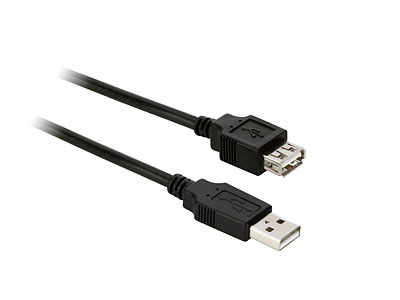 CABLE USB V2.0 EXTENSION  30 CMS NEGRO