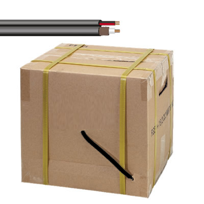 BOBINA BOLIDE DE CABLE SIAMESE NEGRO /305 METROS(1000FEET)/RG59U /95 MALLA DE COBRE