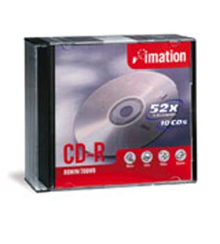 CD-R IMATION 52X, 700MB, SLIM CASE PaQ. 20 PZAS