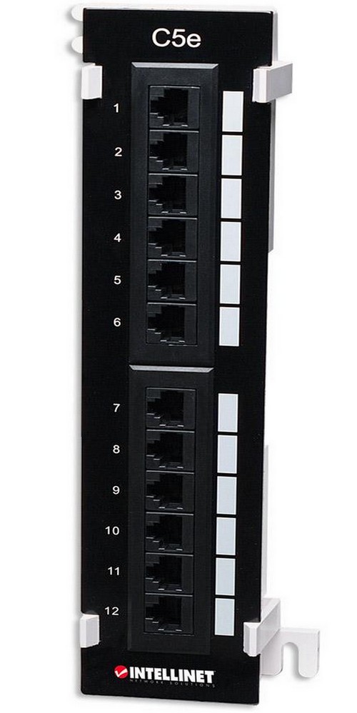 PANEL PARCHEO CAT 5E,12 PTOS PARA PARED