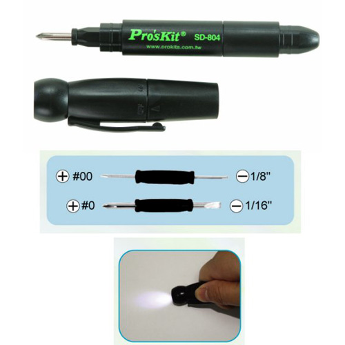 5 - in - 1 Screwdriver with LED Flashlght