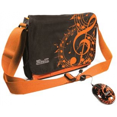 KlipX Kit Netbook Carrying Case Mouse Hipster USB Orange