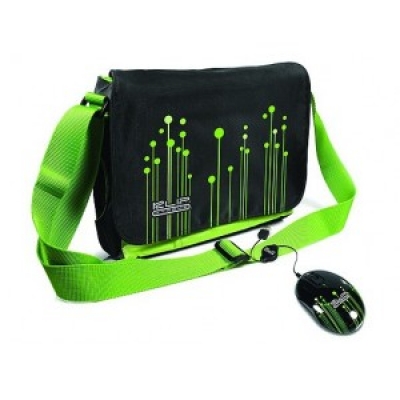 KlipX Kit Netbook Carrying Case Mouse Hipster USB Green