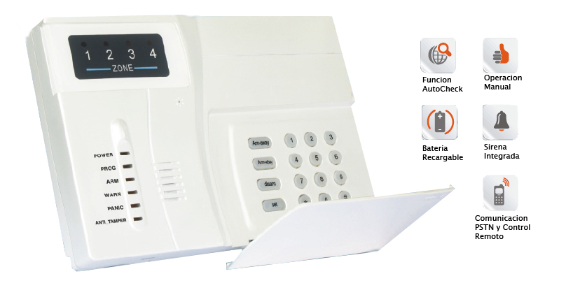 LONGHORN LHD7000 PANEL DE ALARMA PSTN/ 4 ZONAS ALAMBRICAS/