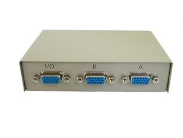2 puertos de conmutación VGA Selector de caja (2 en 1, 2 PC a un monitor)