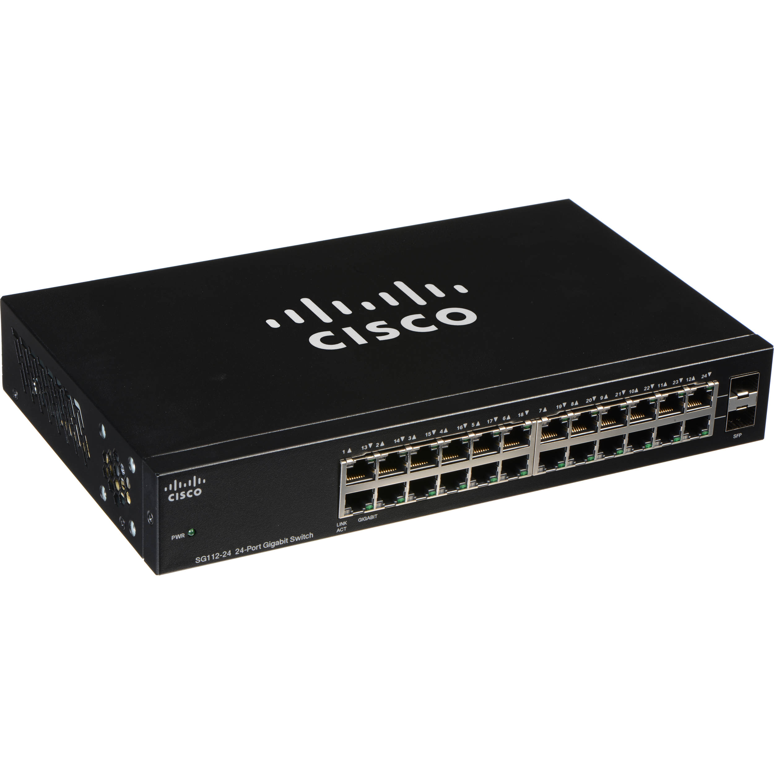 SWITCH CISCO,COMPACT 24PTOS GE + 2PTOS Mini-GBIC,NO ADMIN(SG112-24-NA)