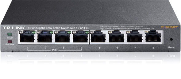 SWITCH TP-LINK/4PTOS GIGA/4 PTOS POE/TL-SG108PE