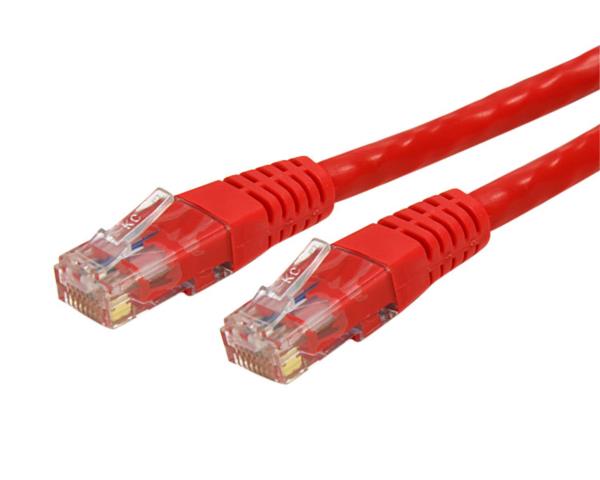 Cable de Red 91cm Categoría Cat6 UTP RJ45 Gigabit Ethernet ETL - Patch Moldeado - Rojo