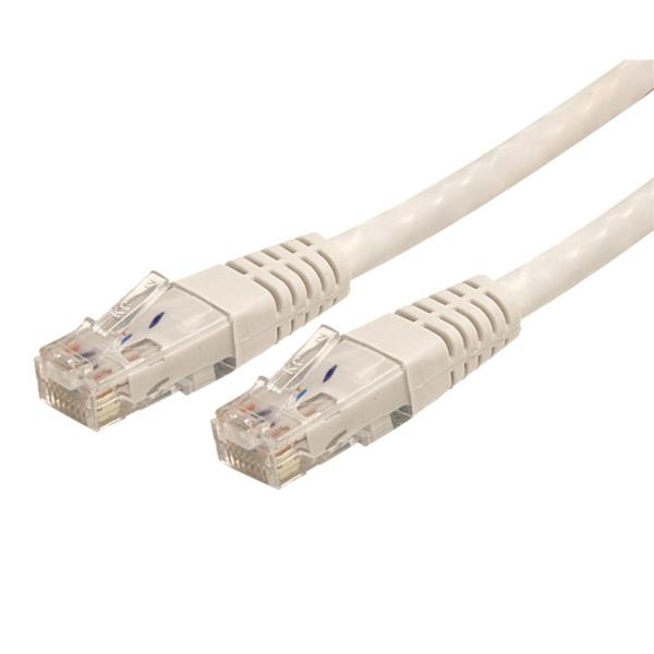 Cable de Red 91cm Categoría Cat6 UTP RJ45 Gigabit Ethernet ETL - Patch Moldeado - Blanco