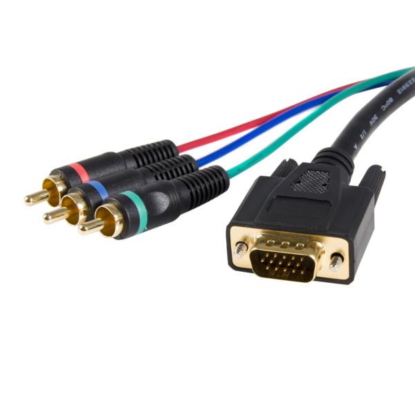 Cable Multiconector Adaptador de 91cm VGA HD15 a Video por Componentes - Macho a Macho