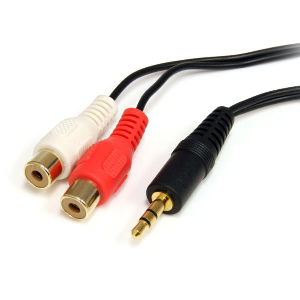 Cable de 1.8m de Audio Estéreo Mini Jack a RCA - Macho a Hembra