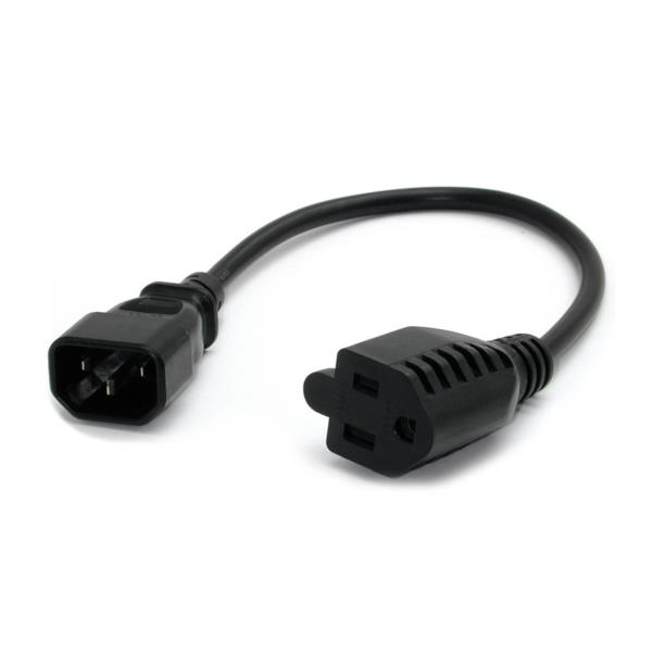 Cable de 30cm de Alimentación IEC 320 EN 60320 C14 a NEMA 5-15R para Computadora - Cable de Poder