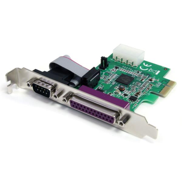 Adaptador Tarjeta PCI-Express  un puerto Paralelo y un puerto Serial DB25 DB9 - UART16950
