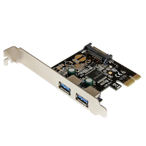 Adaptador Tarjeta Controladora PCI Express PCI-E 2 Puertos USB 3.0 con Alimentación SATA