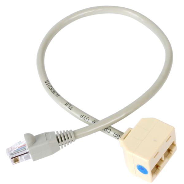 Cable Adaptador Splitter RJ45 de 2x Hembra a 1x Macho