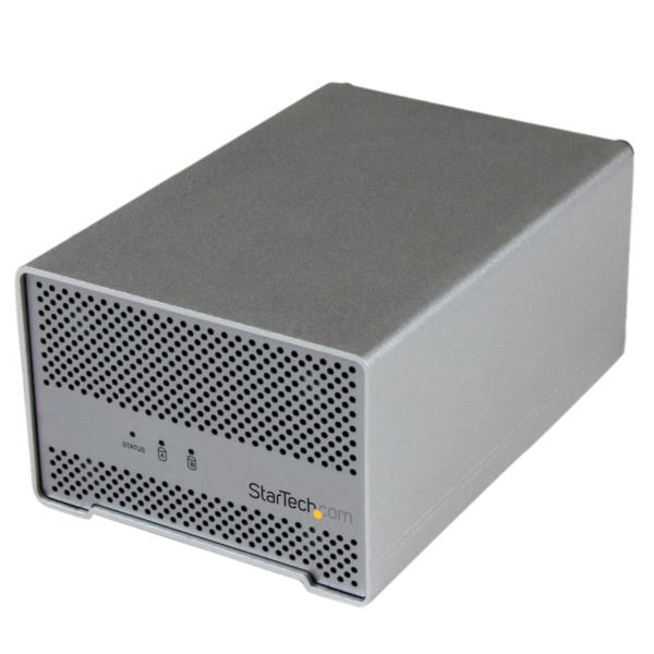 Caja Thunderbolt? con Cable - Carcasa Thunderbolt con Ventilador de 2 Bahías para Disco Duro de 2.5"