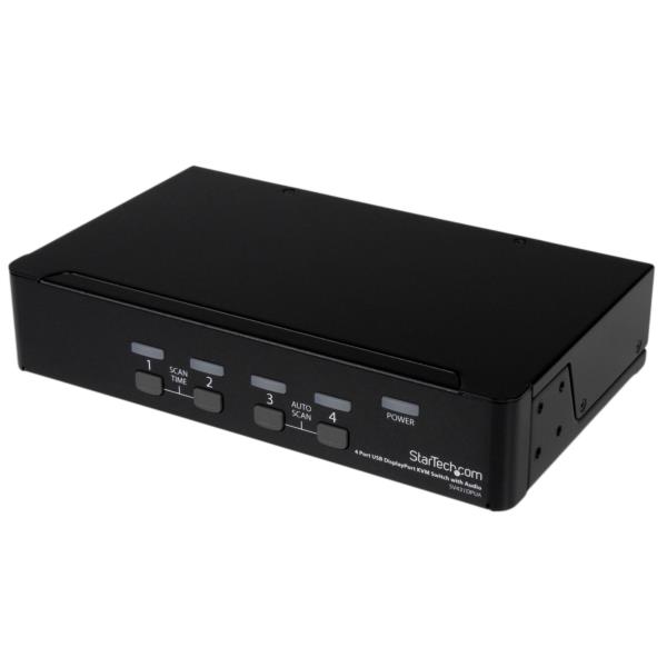 Conmutador Switch KVM 4 puertos Vídeo DisplayPort® DP Hub Concentrador USB 2.0 Audio - 2560x1600