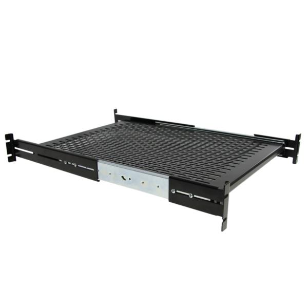 Estante Charola Deslizante Perforada Telescópica para Gabinete Rack de Profundidad Ajustable - 2U 22.7kg