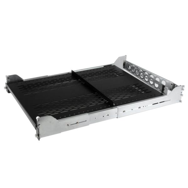 Estante Ventilado Deslizante de 2U con Administración de Cableado y Profundidad Ajustable para Rack - 90.7kg