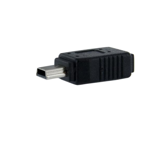 Adaptador Micro USB a Mini USB - 1x MicroUSB-B Hembra - 1x MiniUSB-B Macho