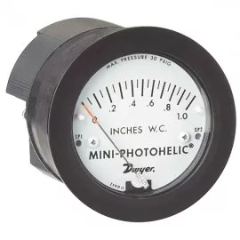 Dwyer MP-005 Mini-Photohelic, Pressure Switch/Gauge, 0/5.0"w.c.